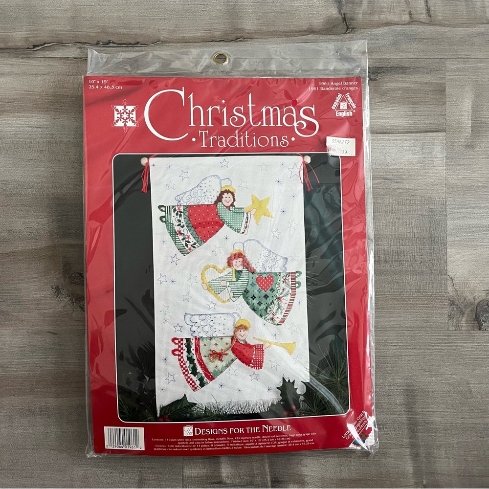 NWT Designs for the Needle Angel Banner Christmas Counted Cross Stitch Kit